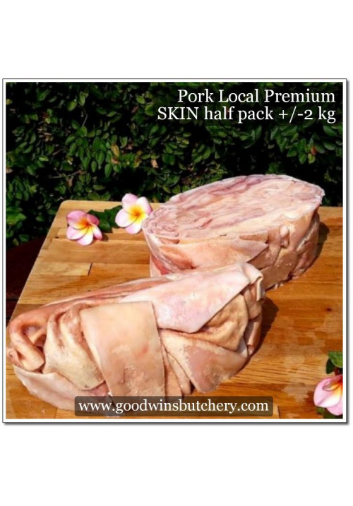 Pork SKIN for crackling frozen Local Premium +/- 2kg (price/kg)